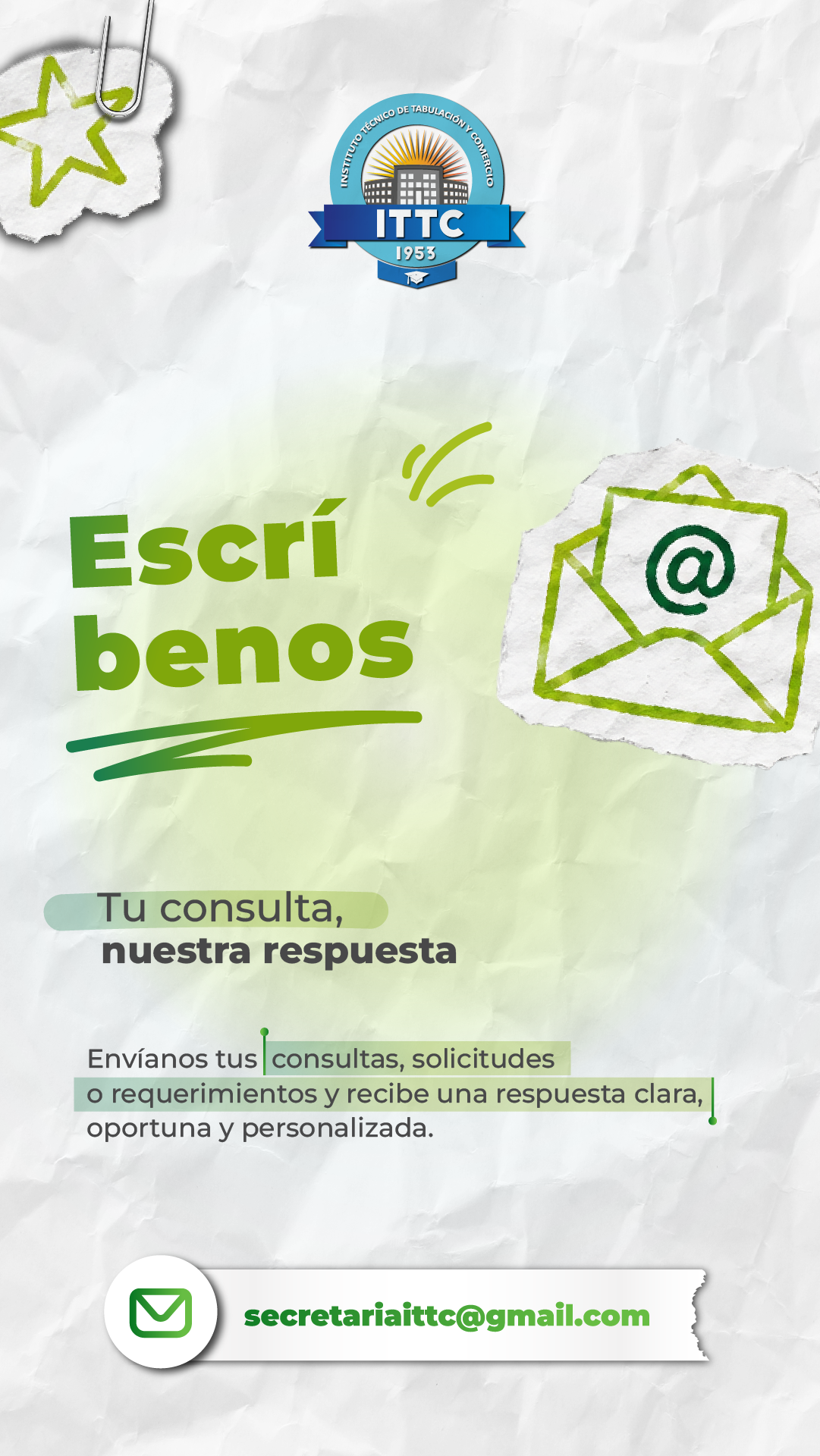 Escríbenos por correo